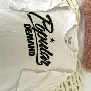 Popular Demand white T shirt